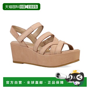 自营 EILEEN FISHER Mazy皮革楔形凉鞋-米色 美国奥莱直发