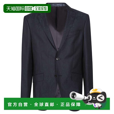 自营etroRoma Paisley提花合身剪裁羊毛夹克-黑色 美国奥莱直发