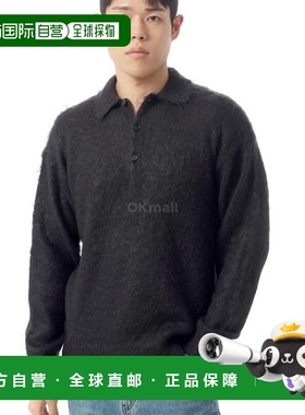 韩国直邮AURALEE 拉绒级小马海毛针织 POLO 墨黑色 (A24AP02KM)