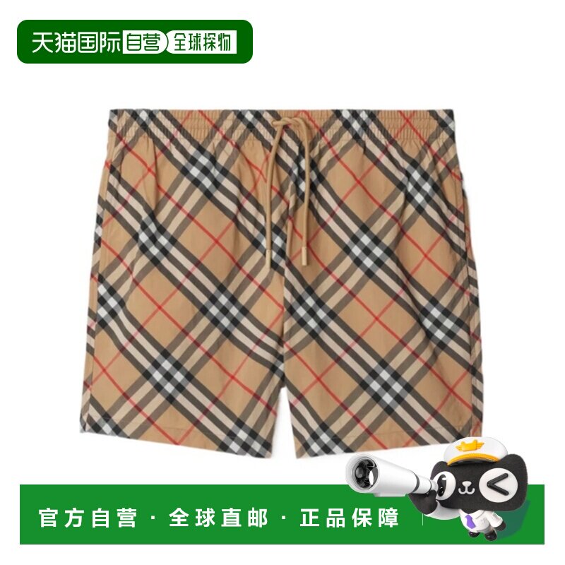 香港直邮Burberry 格纹沙滩短裤博柏利休闲裤沙滩裤 80873351