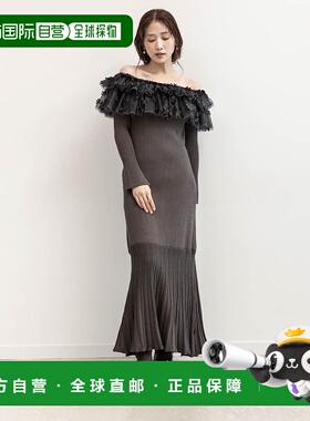 1h可退 日本直邮RANDA 女装 3D花朵荷叶边宽松针织连衣裙 BD36133