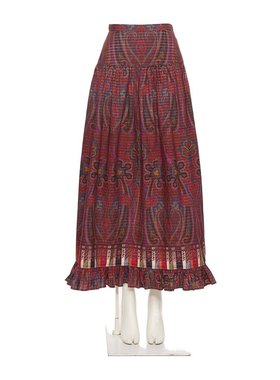 VALENTINO 女士半身裙 BRAD599LFI82 AW2025 红色 花卉半身裙