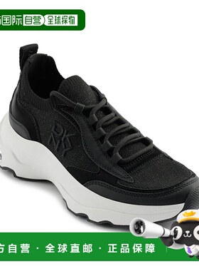 自营 dkny女式Jami系带运动鞋-黑色 美国奥莱直发厚底