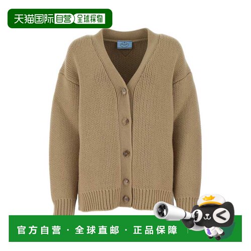 香港直邮PRADA 女士针织衫 P25L42S22211CTF0040 AW2024 棕色