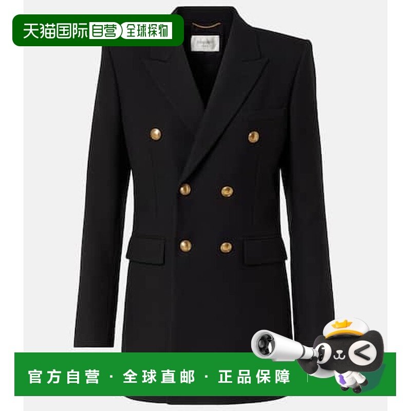 1h可退 香港直邮Saint Laurent 圣罗兰 女士 羊毛华达呢西装外套