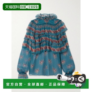 WRJA014099上衣女装 Etro 荷叶边层叠印花真丝雪纺衫 女士 艾特罗