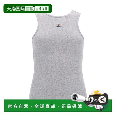 自营vivienne westwoodGrey Ribbed Fitted Sleeveless Tank Top