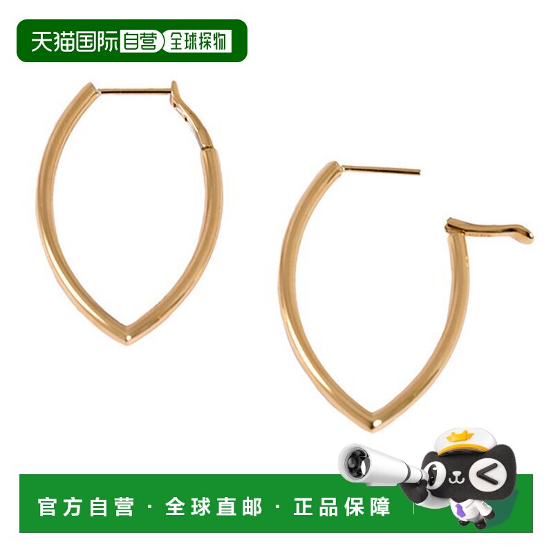 日本直邮(2-30v) 双耳 V 形环状耳环 女士简约耳环 18k 黄金 18k