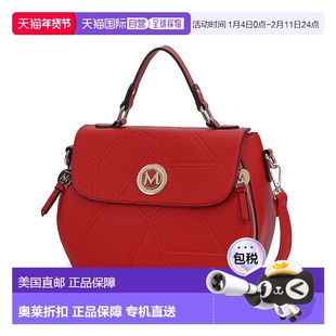 自营mia k collectionMia K的Clementine纯素皮革女式手提包-红色