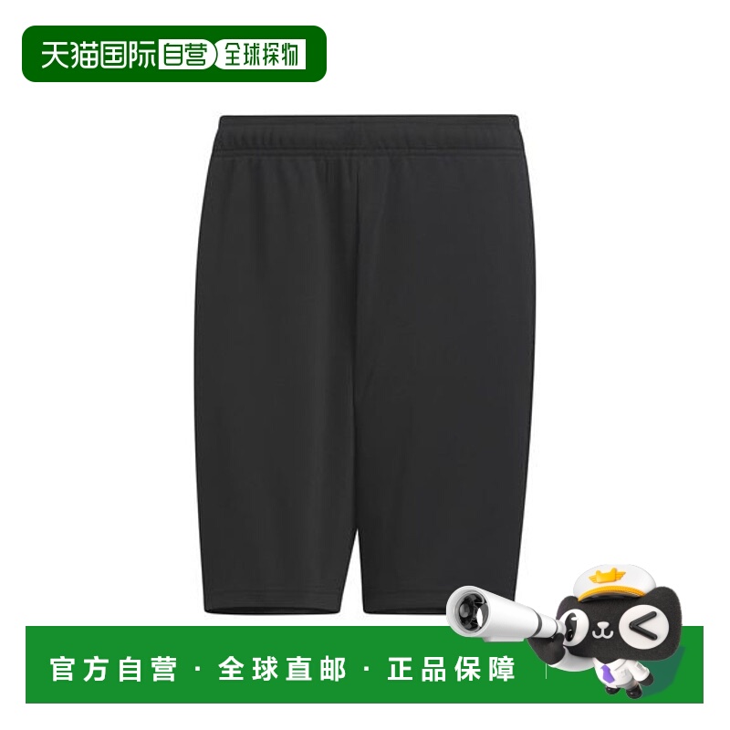 日本直邮adidas 纯色中腰松紧合身直筒休闲短裤 日版 男款 黑色