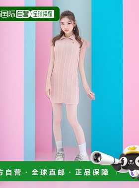 日本直邮日潮 michellmacaron喇叭袖logo针织连衣裙SJJ0262C尼龙