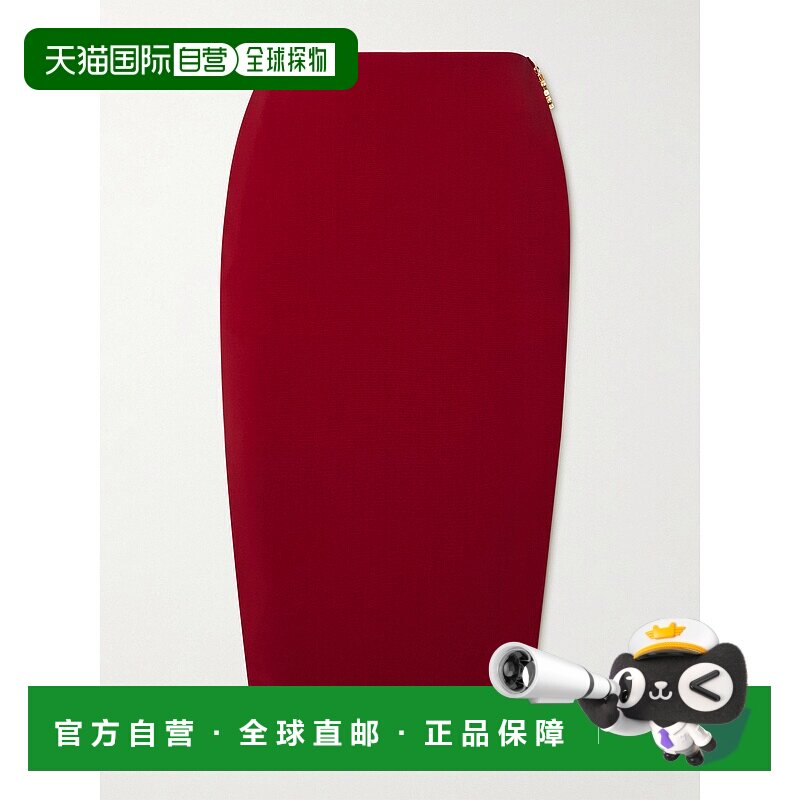 香港直邮Saint Laurent 圣罗兰 女士 红色缎面铅笔半身裙 852654Y