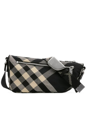BURBERRY 男士斜挎包 80893011 SS2025 黑色 Shield小号斜挎包