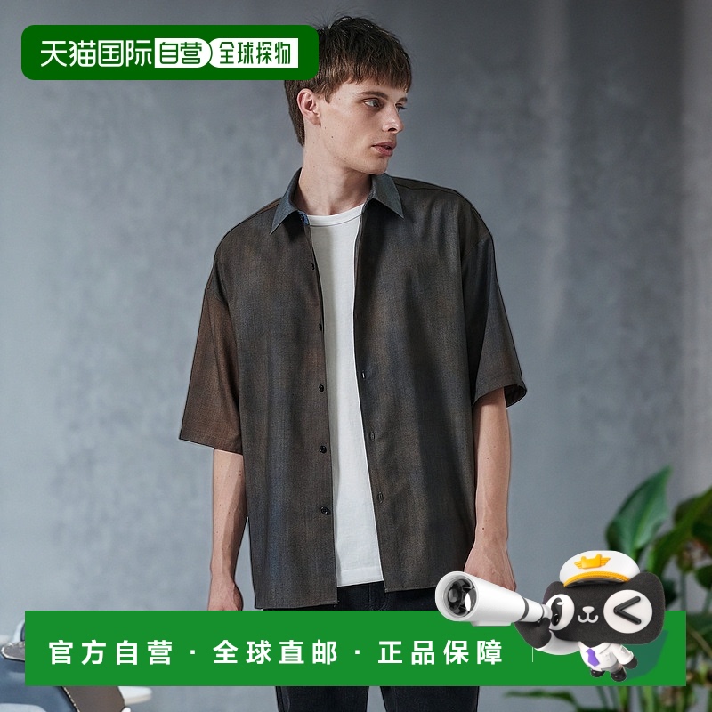 1h可退 日本直邮STUDIOUS男士宽松版型都市染工艺羊毛衬衫 115302