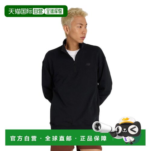 日本直邮New Balance 男士运动抓绒四分之一拉链上衣型号MT43501B