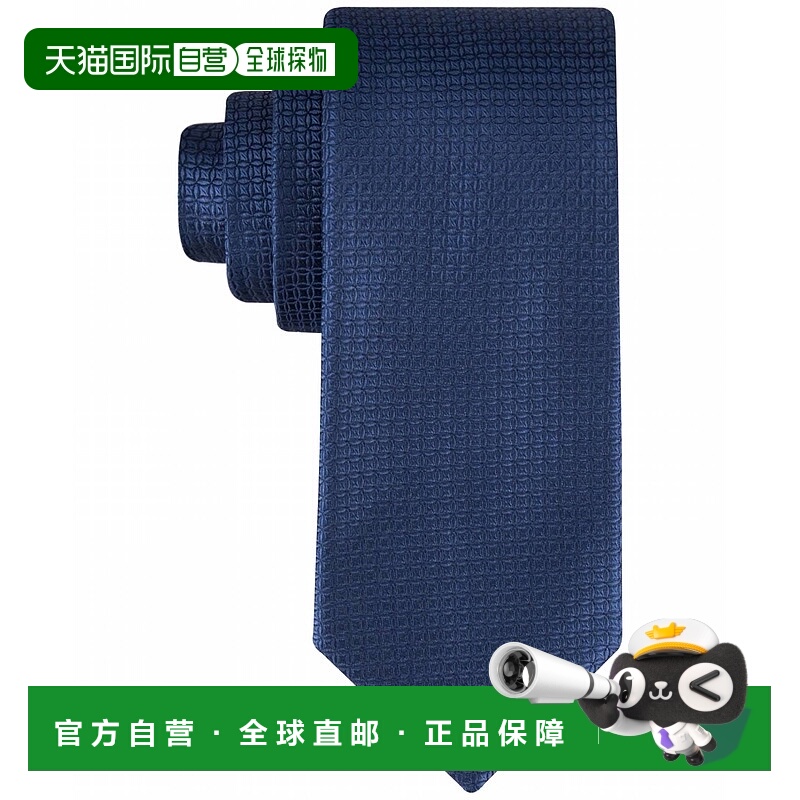 自营calvin klein男式纯色海军蓝印花领带 美国奥莱直发
