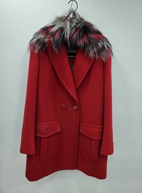 FENDI 女士外套 FJ6952A5GOF0GXR AW2018 红色 纽扣大衣