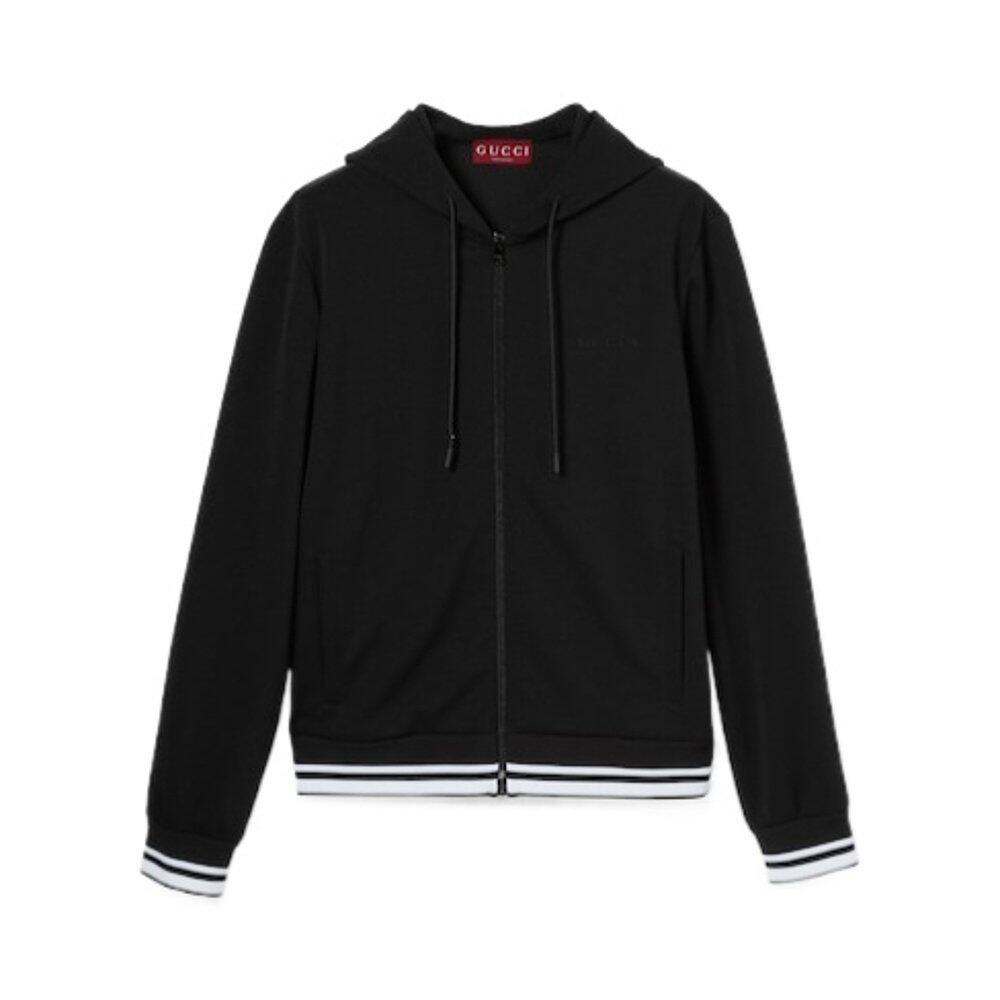 GUCCI 男士外套 787939XJG9Z1043 AW2025 黑色 拉链卫衣