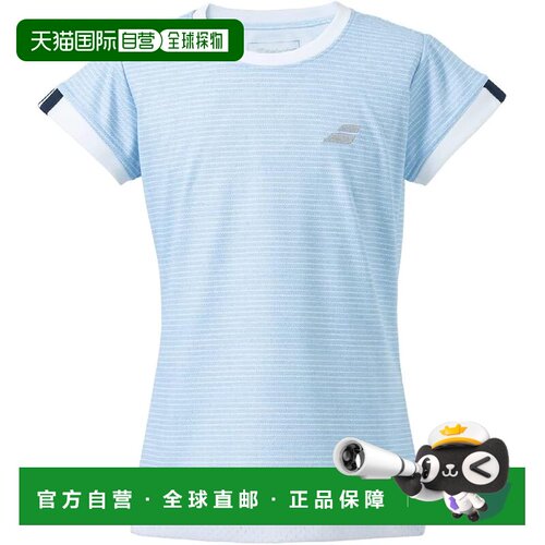 【日本直邮】Babolat儿童网球服CLUB SHORT SLEEVE短袖BJG4341C蓝