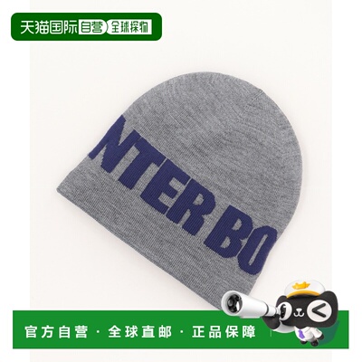 日本直邮CA4LA 男女同款 羊毛混纺针织帽 设计感WINTER BORN字母l