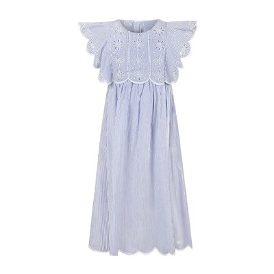 CHLOÉ 女童连衣裙 C20446N48 SS2025 蓝色 圆领连衣裙