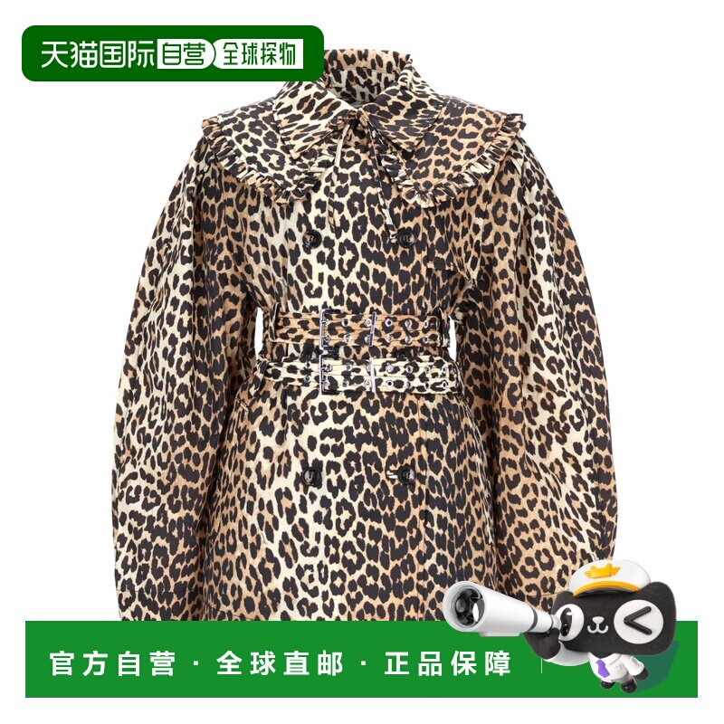 香港直邮GANNI 甘尼 女士 短款豹纹风衣 A1010074859