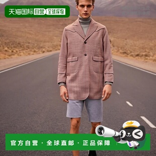 1h可退 日本直邮AXES-X 男士西部风人字纹呢大衣 VE442X02AX羊毛