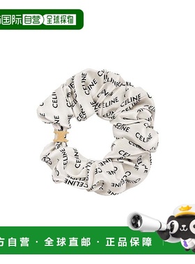 欧洲直邮Celine思琳条纹手镯金色饰面黄铜和黑色桑蚕丝小众大气