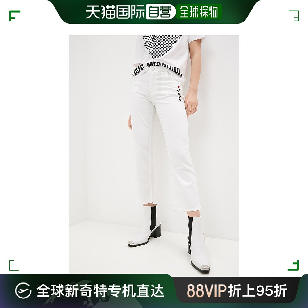 香港直邮MOSCHINO 女士白色喇叭牛仔裤 WQ42309-S3378-A00