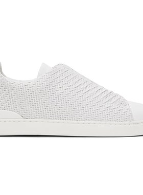 潮奢 Zegna 杰尼亚 男士 白色 Triple Stitch 运动鞋 LHSPTS4665Z