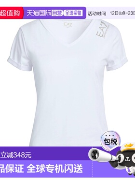 1h可退 香港直邮Ea7 女士 基础款T恤 white白色 舒适时尚