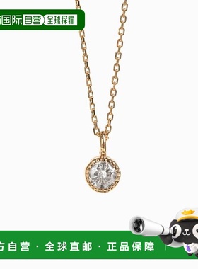 1h可退 日本直邮cui-cui K18 一粒钻石0.1ct 毫米镶边项链 902454
