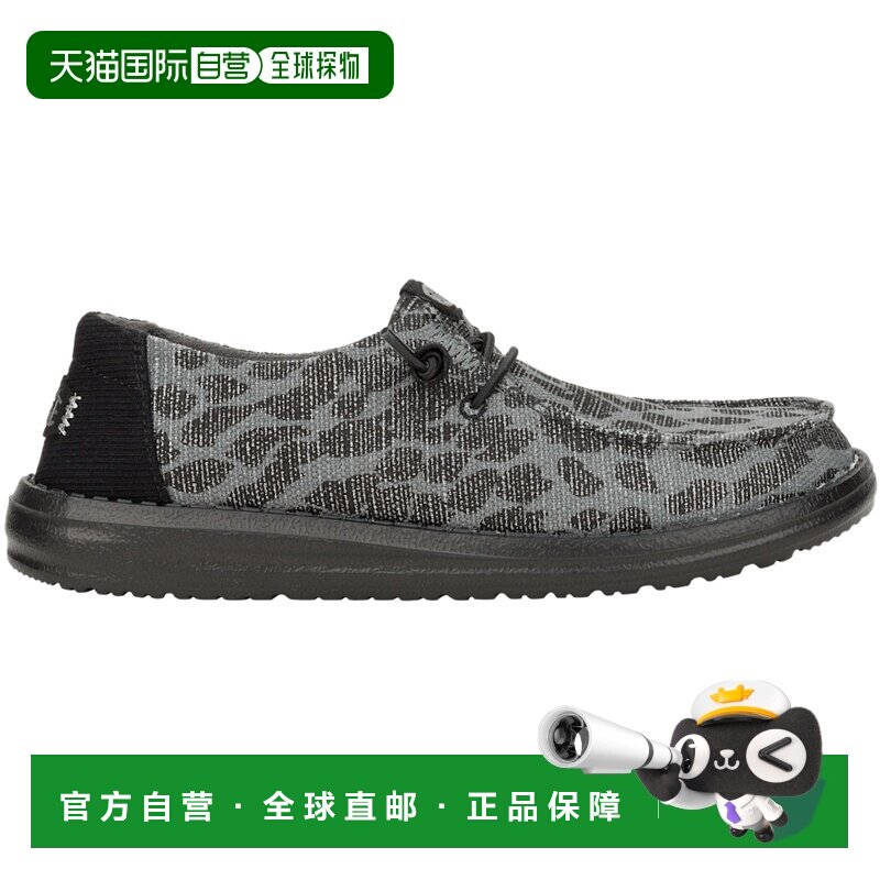 自营欧洲直邮Crocs卡骆驰 Wendy女士黑色亮片帆布休闲鞋女鞋图片