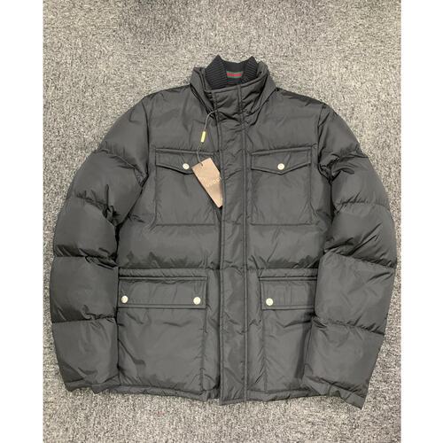 GUCCI 男士外套 387437Z41891000 AW2021 黑色 徽标羽绒服