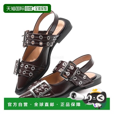 韩国直邮GANNI 勃艮第红女性扣式芭蕾舞鞋 (S3086 436) 泵新款