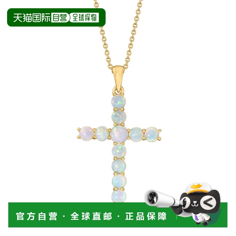 自营 Ross-Simons 埃塞俄比亚蛋白石十字架吊坠项链 18 克拉金 -