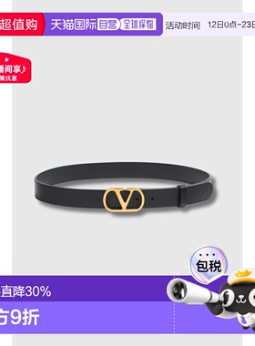 1h可退 香港直邮valentino 华伦天奴 女士 黑色皮带腰带 7W2T0SM3