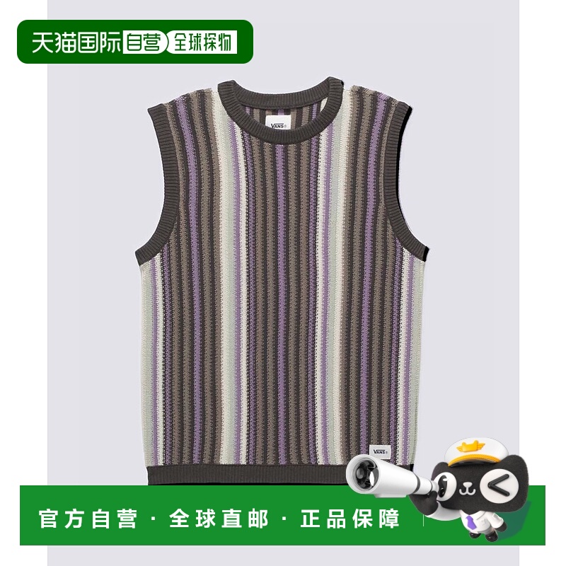 1h可退 日本直邮VANS男女同款宽松针织背心 条纹设计左下织标 VN0