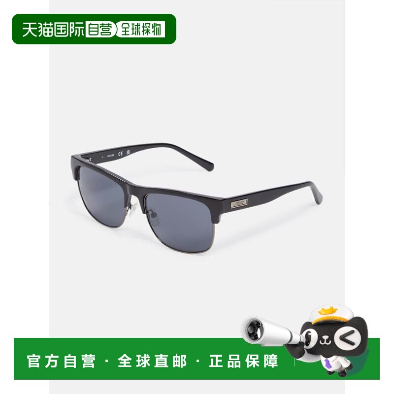 自营guess塑料方形太阳镜 - 黑色 美国奥莱直发