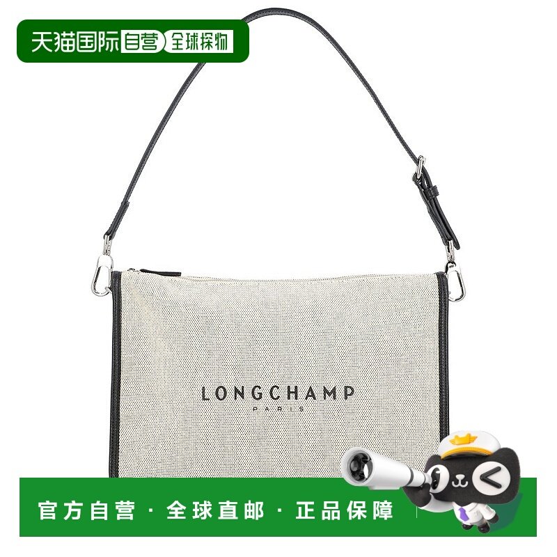 自营 Longchamp Essential大号帆布Hobo包-白色 美国奥莱直发珑骧