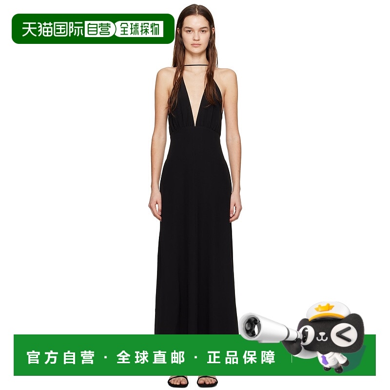 香港直邮潮奢 TOTÊME 女士 黑色 Double Halter 连衣裙 242WRD219