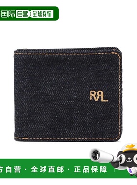 1h可退 日本直邮Double RL RRL 男士印花牛仔布双折钱包 美国制造