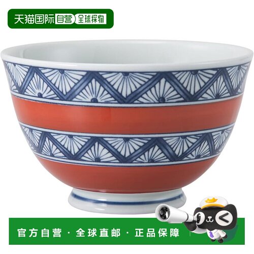 【日本直邮】波佐見焼饭碗 容量约575ml 朱红色花纹 红色 日本制