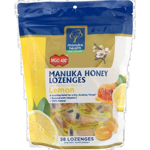 香港直发Manuka Health蜜纽康麦卢卡润喉糖蜂蜜柠檬味舒缓含正品
