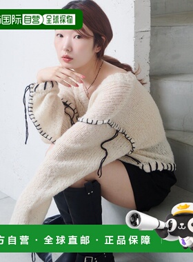 1h可退 日本直邮Kastane 女装 宽松V领 盲缝针织衫 半高领设计 KA