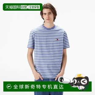 男款 日本直邮Tommy T恤 Hilfiger 纯棉平纹针织刺绣条纹圆领短袖