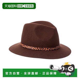 美国奥莱直发 棕色 自营Bruno Magli羊毛毛毡羊毛Fedora