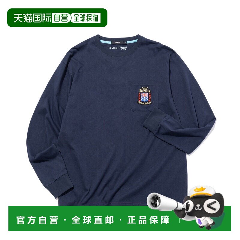 日本直邮REEBOK×SILAS 男女同款 长袖口袋T恤 左胸徽章设计 1102