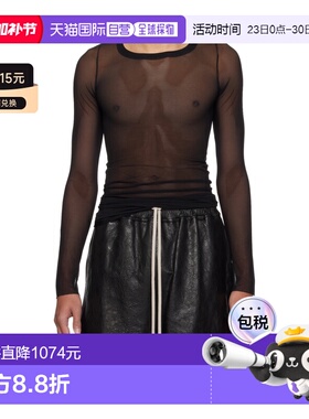 1h可退 香港直邮Rick Owens Temple Rib 长袖 T 恤 RU01F2250TUS