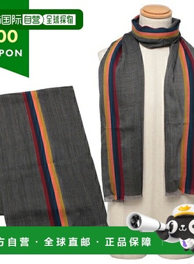 日本直邮Paul Smith 围巾条纹灰色男士 PAUL SMITH M1A454D AS22